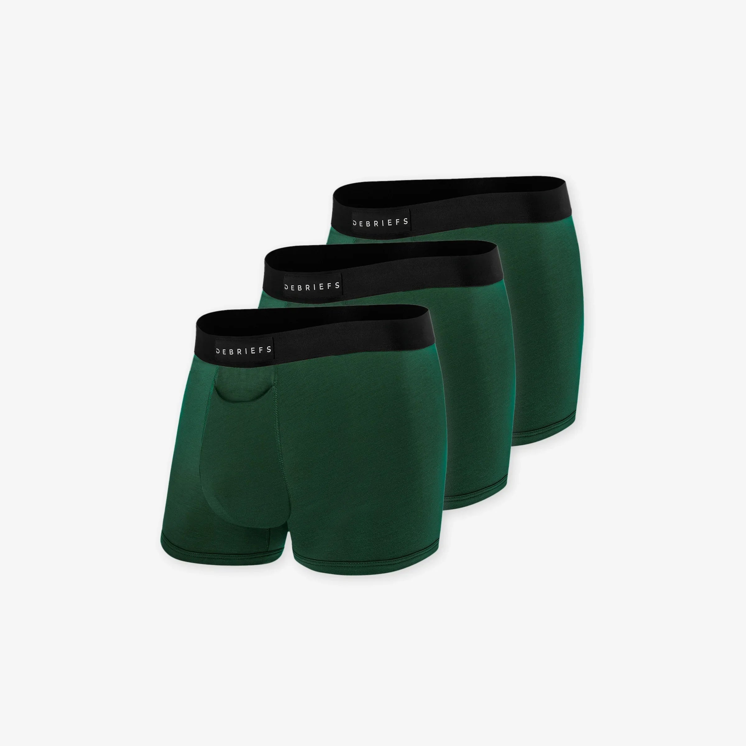 3 pack of men's trunks underwear in green