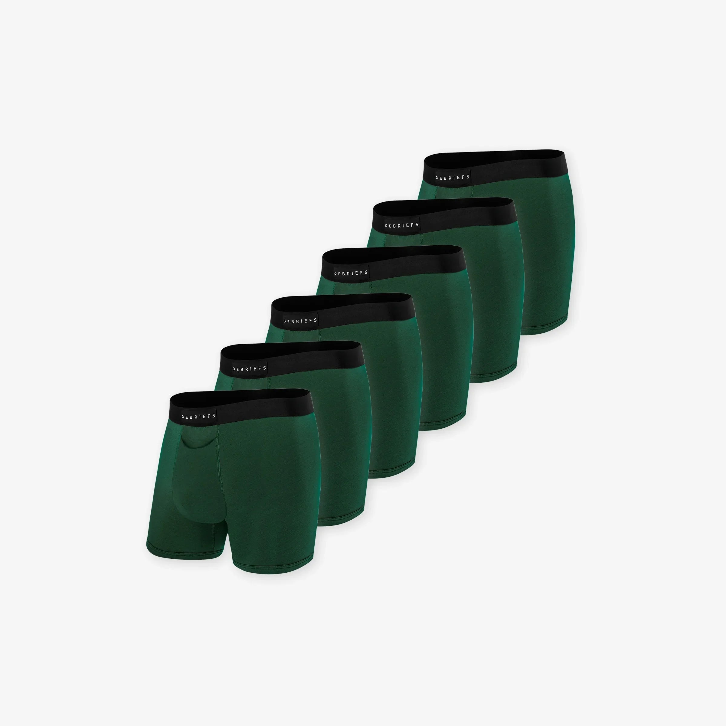6 pack of men's boxer briefs underwear in green