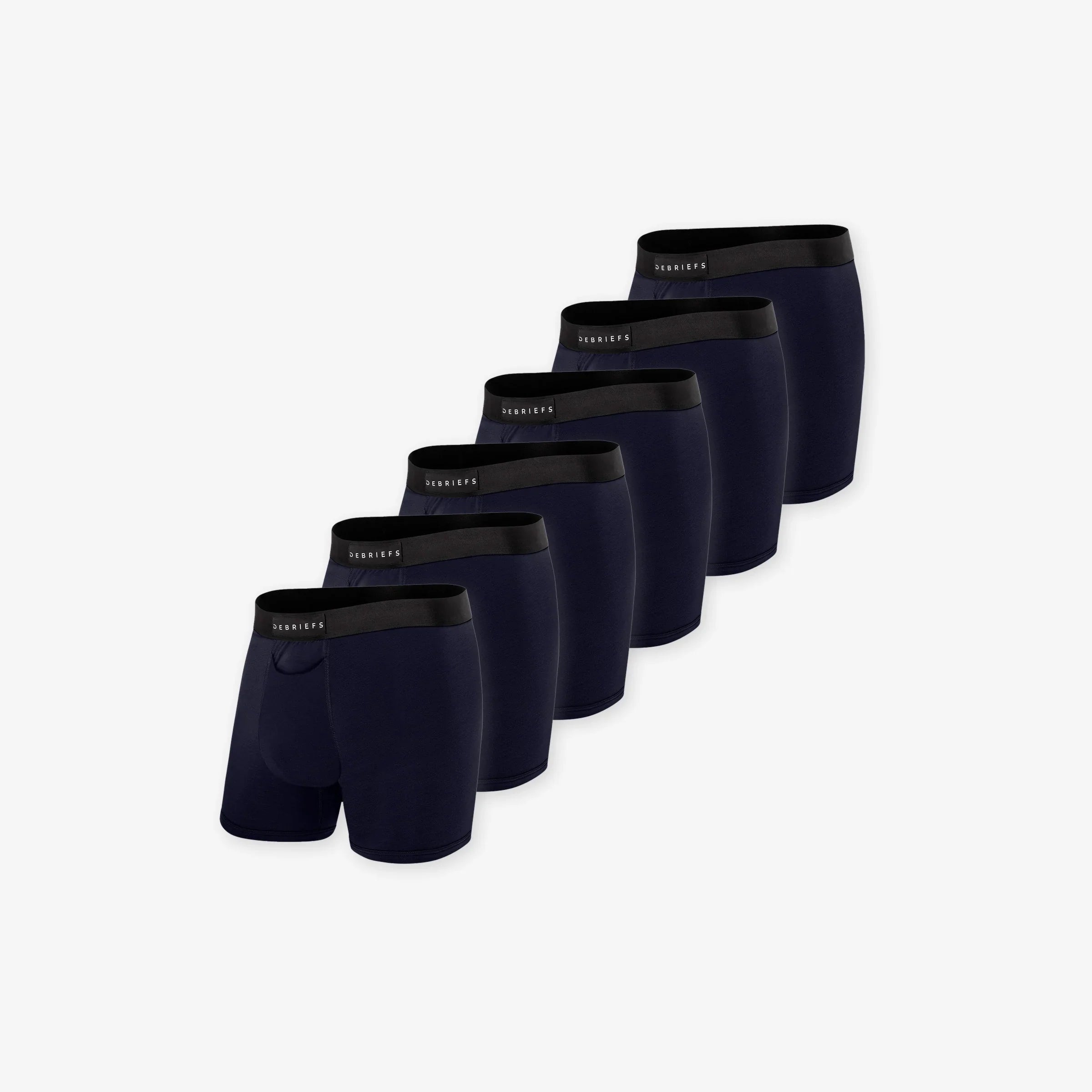 6 pack of men's boxer briefs underwear in navy
