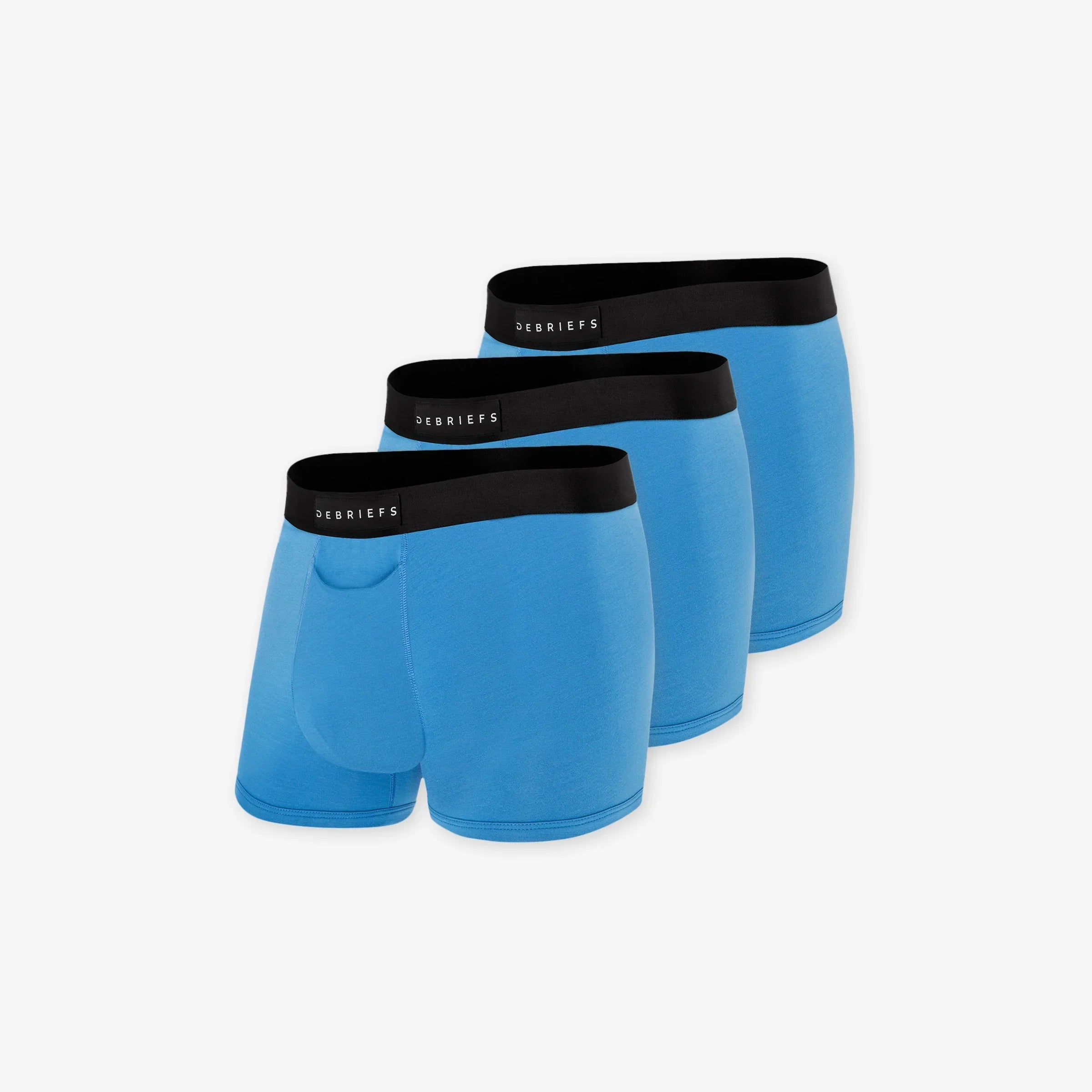 3 pack of men's trunks underwear in blue