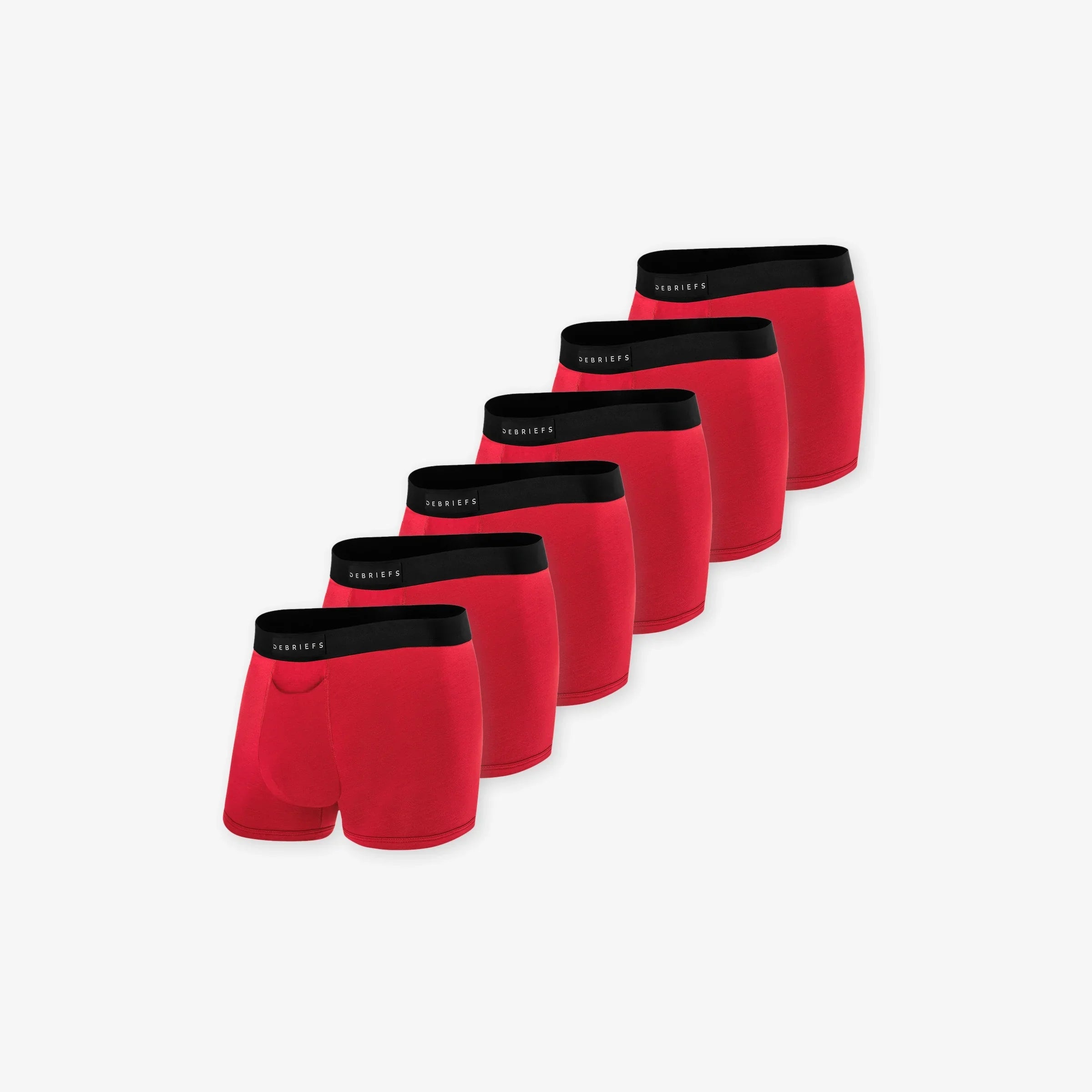 6 pack of men's trunks underwear in red